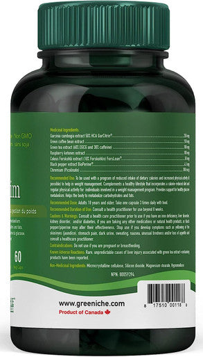 Greeniche VegeSlim, 60 Capsule, Weight Management Supplement, Burns Fats & Boost Metabolism, Suppress Appetite, Free From Gluten, Soy & Dairy, Non GMO