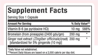 Maxi Health Gingermax - Ginger - Bromelain & Vitamin B6 - Digestion Health - 60 Capsules - Kosher
