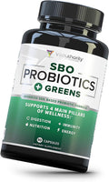 SBO Probiotic Organic Greens Superfood Blend Vegan Probiotics 50 Billion CFUs Per Serving Organic Spirulina Kale Broccoli Spinach for Improved Digestion and Immunity ShelfStable Supplement