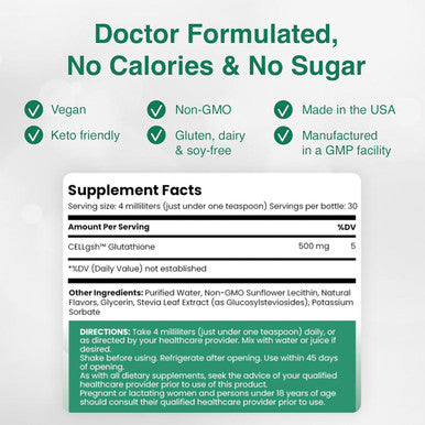Liposomal Glutathione - Ultra High Absorption Liquid Glutathione Supplement - Supports Natural Detoxification, Immune System, Skin Health, Mental Clarity & Overall Well-Being