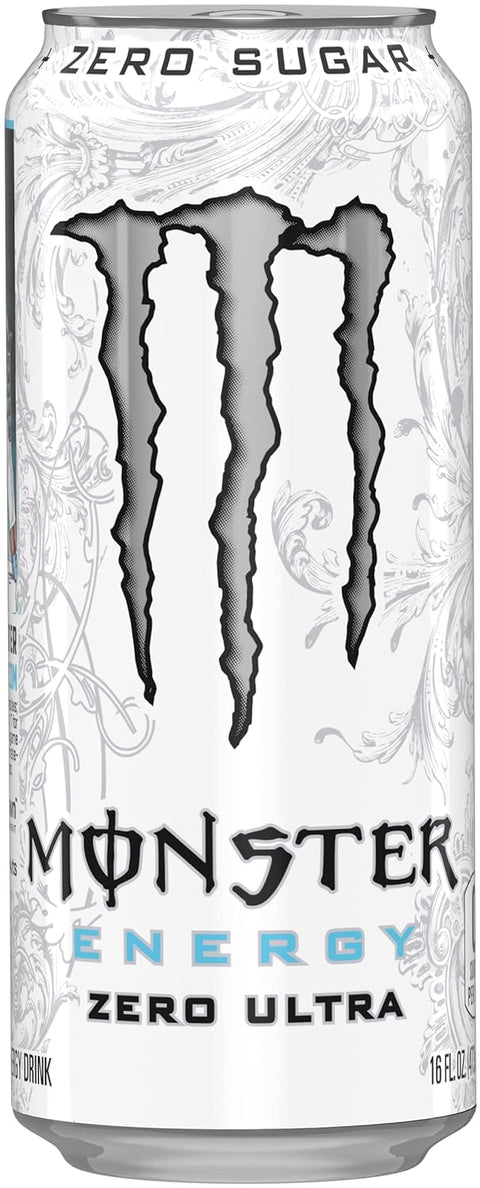 Monster Energy Zero Ultra, Sugar Free Energy Drink, 16 Ounce | Pack of 12