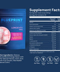 Blueprint Bryan Johnson Longevity Mix Muscle Builder & Recovery Supplement Promotes Focus and Balanced Mood Magnesium Creatine L Theanine Glutathione & Vitamin C 30 Servings Blood Orange