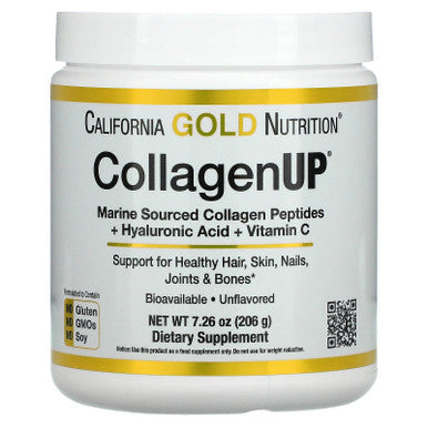 California Gold Nutrition, CollagenUP, Hydrolyzed Marine Collagen Peptides with Hyaluronic Acid and Vitamin C, Unflavored