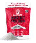 Lakanto Monk Fruit Sweetener With Erythritol, White Sugar Substitute From Monk Fruit Extract, Classic White Sugar Replacement for Baking, Coffee & Tea, Gluten Free, Low Carb, Non GMO, Keto, 5 LB Bag