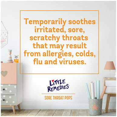 Little Remedies Sore Throat Pops made with Real Honey 10Lollipops per Pack 2Pack