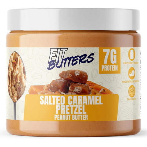 Fit Butters Birthday Cake Cashew Almond Butter Spread - Added Protein and Coconut Oil, Low Carb, Low Sugar, Gluten Free, Complete Protein Dessert Flavored Nut Butter