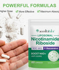 Nad Supplement, 900Mg Liposomal Nicotinamide Riboside, Liposomal Resveratrol, Quercetin, High Purity Nad+ Supplement For Energy, Support Cellular Health, Stamina & Healthy Aging, 80 Capsules