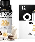 Oikos Protein Shake, Salted Caramel, 30g High Protein Drinks, Shelf Stable, Ready to Drink, 5g Prebiotic Fiber, 12 fl oz Bottle, 12 Count