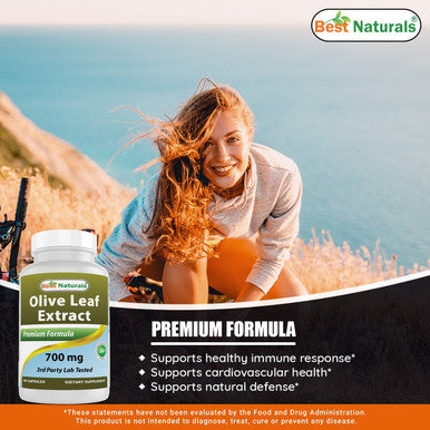 Best Naturals 2 Pack Olive Leaf Extract 700mg 90 Capsules (Total 180 Capsules)