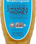 Wedderspoon Raw Manuka Honey 150+ MGO, 12 Oz, Squeeze Bottle, Unpasteurized New Zealand Honey, Non-GMO, BPA-Free Jar, Superfood & Natural Wellness Support