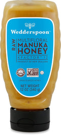 Wedderspoon Raw Manuka Honey 150+ MGO, 12 Oz, Squeeze Bottle, Unpasteurized New Zealand Honey, Non-GMO, BPA-Free Jar, Superfood & Natural Wellness Support