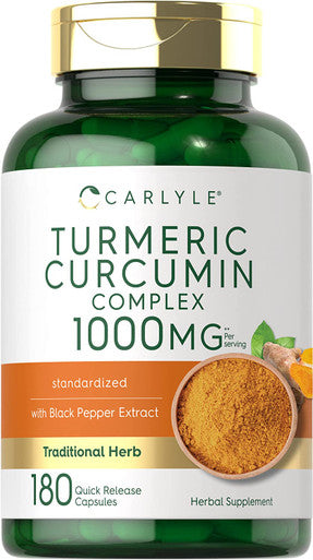 Carlyle Turmeric Curcumin With Black Pepper 1000Mg | 180 Capsules | Turmeric Complex Supplement | Non-Gmo, Gluten Free