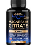 Nutraharmony Magnesium Citrate Capsules 1000Mg High Absorption Supplement - Sleep Muscle & Heart Support - Vegan Non-Gmo - Made In Usa - As Powder Pills Tablets - 120 Capsules 2 Month Supply