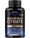 Nutraharmony Magnesium Citrate Capsules 1000Mg High Absorption Supplement - Sleep Muscle & Heart Support - Vegan Non-Gmo - Made In Usa - As Powder Pills Tablets - 120 Capsules 2 Month Supply