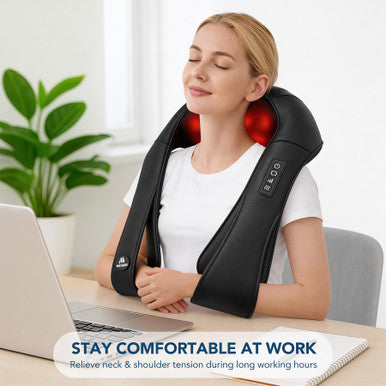 Magicmakers Neck Massager For Pain Relief Deep Tissue With Heat - Shiatsu Back And Shoulder Massage Mothers Day s For Mom Wife Women Her Dad Men Him Christmas Fathers Day Plug-In Use For Home Office Car
