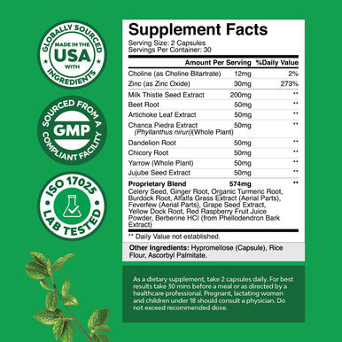 Natures Craft Milk Thistle Liver Support Supplement - Herbal Liver Supplement with Silymarin Milk Thistle Extract Dandelion Root Artichoke Extract Choline Bitartrate Berberine and Chicory Root for Liver Cleanse