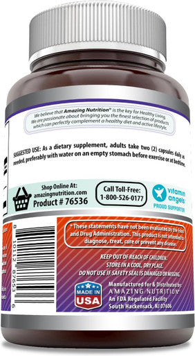Amazing Nutrition Formulas L-Arginine/L-Ornithine 1500 Mg Per Serving Capsules | Non-GMO | Gluten | Amino Acid Supplement (250 Count)