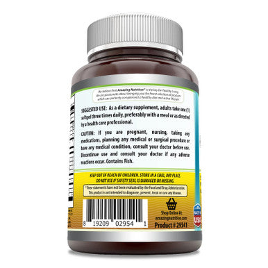 Amazing Omega 3.6.9 Supplement | 1200 Mg Per Serving | 120 Softgels | Lemon Flavor | Non-Gmo | Gluten-Free | Made In Usa