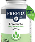 Freedavite Tiny Tablet - Moderate Multivitamin For Men And Women - Pure Vitamin A, C, D, E, B1, B2, B6, B12, Biotin, Calcium, Zinc, Iron, Magnesium, Manganese, Copper, Selenium, Iodine - 250 Count