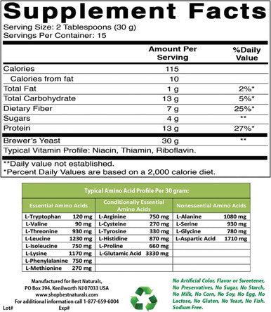 Best Naturals 2 Pack 100% Pure Brewers Yeast Powder - 16 oz - Supports for Increased Breast Milk Supply During Breastfeeding Lactation Digestive Health