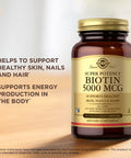 Solgar Biotin 5000 Mcg - 50 Vegetable Capsules Pack Of 2 - Supports Healthy Skin Nails & Hair - Non-Gmo Vegan Gluten Free Dairy Free Kosher - 100 Total Servings