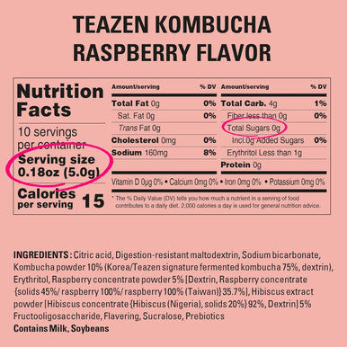 Teazen Kombucha Raspberry Flavor Variety Pack Raspberry Drink Mix 10 Sticks & 30 Sticks (40 Sticks)