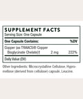 Thorne - Copper Bisglycinate - Optimally Absorbed Mineral Chelate Copper Supplement - Supports Bone Blood Vessel Heart Nerve & Skin Health - Third-Party Certified - Gluten-Free 60 Capsules