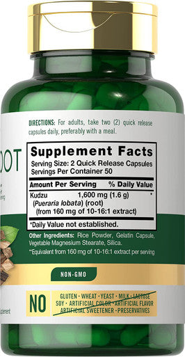 Carlyle Kudzu Root | 100 Extract Capsules | Non-Gmo And Gluten Free Formula | Traditional Herbal Supplement