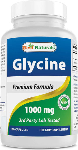 Best Naturals Glycine Supplement 1000 Mg For Energy Production 180Count