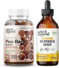 Wild & Organic Pine Bark Extract Gummies & Burdock Root Tincture 4 Fl Oz