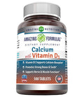 Amazing Formulas Calcium With Vitamin D3 500 Tablets Supplement | Non-Gmo | Gluten Free | Made In Usa