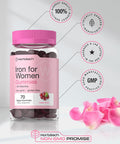 HorbAach Iron Gummies For Women Supplement With B Vitamins 70 Count Grape Flavor Vegan, Non-Gmo & Gluten Free