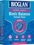 Bioglan Biotic Balance Healthy Digestion for Women, Probiotic, contains 20 billion CFU live bacteria with Folic Acid, Vitamin B6, helps support healthy digestion, one month supply 30 capsules