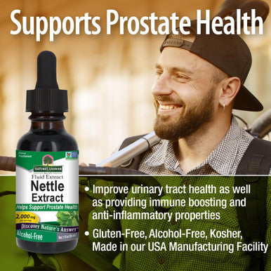 Nature'S Answer Alcohol- Nettle Leaf 2000mg 1oz Extract | Prostate Suppot | Concentrated Dark Green Nettle Leaf Herbal Supplement | Non-GMO Kosher Gluten- | Single Count
