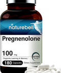 Super Pregnenolone 100mg 180 Capsules Premium Pregnenolone Supplement Pregnenolone Micronized Grade for Higher Absorption Supports Cognitive Function and Immune System No GMOs No Soy