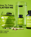 Hum Flatter Me Digestive Enzymes Bloating Supplement - Fast-Acting Bloat Relief For Digestive Health & Debloating Multi Enzyme Bloat Pills, Anti Bloat Pills, Vegan 60 Servings