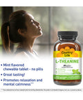 Country Life L-Theanine Fast-Acting 100Mg 60 Chewable Tablets Mint- Flavored Certified Gluten Free Certified Vegan