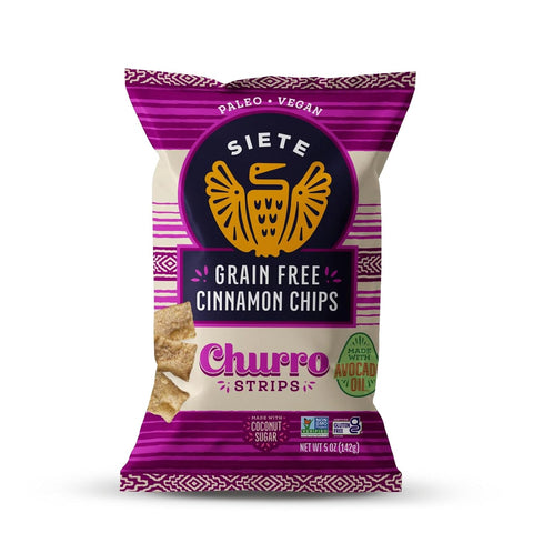 Siete Grain Free Cinnamon Churro Strips, 5 oz Bag (1 Pack) - Dairy Free, Paleo, Vegan, Non-GMO, Gluten Free