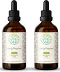 Long Pepper B120 (2pcs) Alcohol-Free Herbal Extract Tincture, Concentrated Liquid Drops Natural Long Pepper (Piper Longum) Dried Pepper (2x4 fl oz)