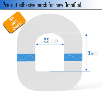 Lexcam Adhesive Patches Pre-Cut for Omnipod 5, Dash Pack of 25 Waterproof, Transparent Overpatches for Tubeless, automated Pump, Sensor is NOT Included