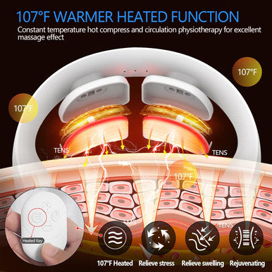 Electric Pulse Neck Massager With Heat For Pain Relief Fsa Or Hsa Eligible 10 Modes 15 Intensities Therapy Deep Tissue Trigger Point Intelligent Massager Cordless Gifts For Men Women