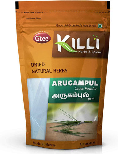 KILLI Bermuda | Arugampul | Cynodon dactylon | Doob Grass Powder, 100g (Pack of 2)