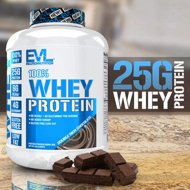 Evlution Nutrition 100% Whey Protein, 25g of Whey Protein, 6g of BCAAs, 4g of Glutamine, (5 LB, Double Rich Chocolate)