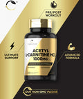 Carlyle Acetyl L-Carnitine Hcl Capsules| 1000Mg | 100 Count | Non-Gmo And Gluten Free Supplement