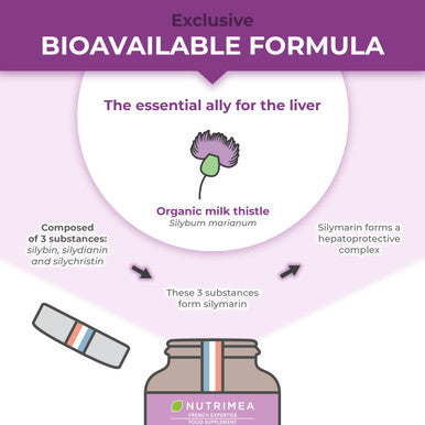 Laboratoires Nutrimea Organic Milk Thistle - Pure Seed Powder Excipient Free - Triple Action Liver Supplement: Detoxify Protect & Strengthen - 120 Vegan Capsules - High Strengh - French Expertise - Nutrimea