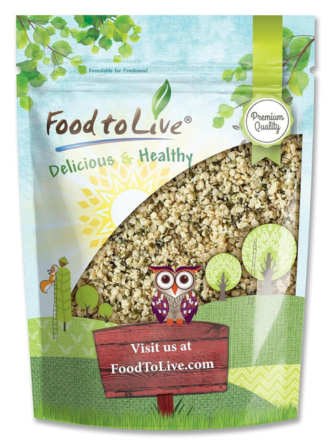 Food to Live Hemp Seeds, 8 Ounces Ã¢â‚¬â€œ Raw Hearts, Hulled, Shelled, Kosher, Vegan, Bulk Kernels, Rich in Omega, Low Carb & Sodium, Good Source of Protein and Iron, Product of China