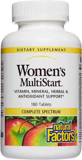Natural Factors Womens MultiStart Daily Multivitamin Nutritional Support for Immune Health and Energy 180 Tablets