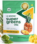 Rewind Best Tasting Super Greens Powder with 40+ Superfoods ÃƒÂ¢Ã¢â€šÂ¬Ã¢â‚¬Å“ Delicious Daily Green Powder with Vitamin B12 Zinc Vitamin C Magnesium & Calcium ÃƒÂ¢Ã¢â€šÂ¬Ã¢â‚¬Å“ Green Juice Superfood Mix - Pineapple Flavor