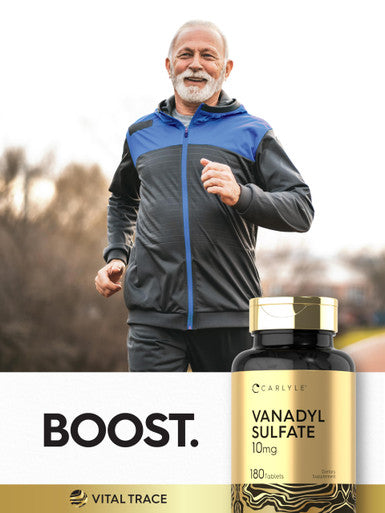 Vanadyl Sulfate 10Mg 180 Tablet Capsules With Chromium Picolinate Vegetarian Non-Gmo Gluten Free Supplement By Carlyle