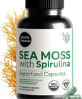 Atlantic Naturals Sea Moss With Spirulina Superfood Capsules - Multivitamin Supplement Supports Healthy Iron And Immune Health Alternative To Seamoss Gel And Powder - Irish Sea Moss Capsules (120 Ct)
